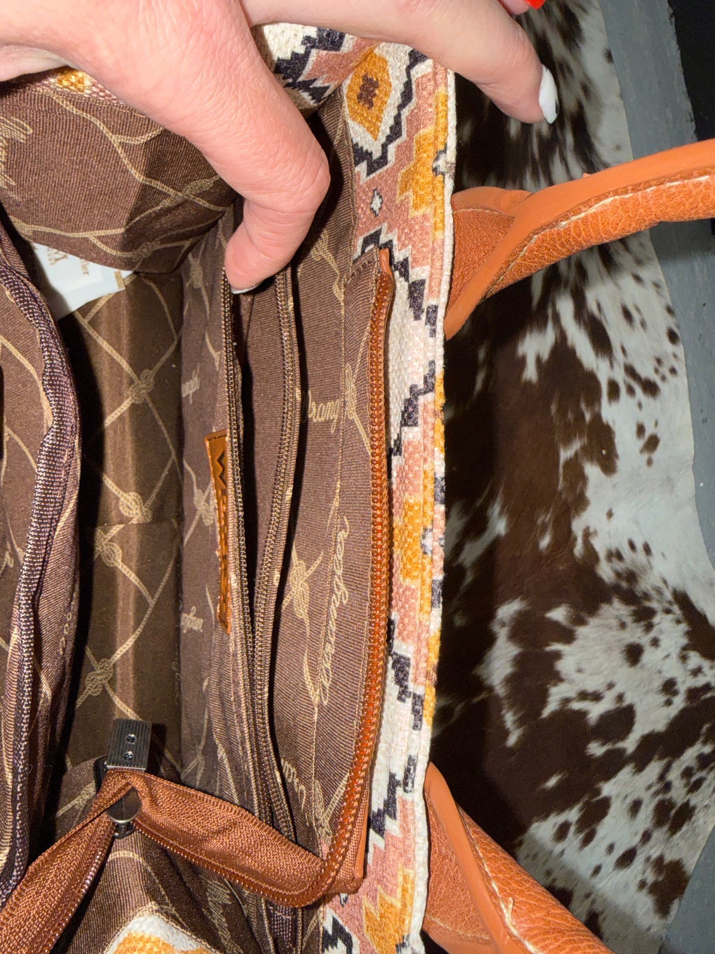 Wrangler Southwestern Print Small Canvas Tote/Crossbody
