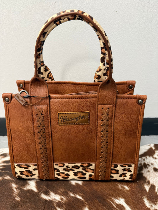 Wrangler Leopard Print Concealed Carry Tote/Crossbody
