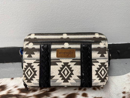 Wrangler Aztec Printed Crossbody Purse With Wallet Compartment