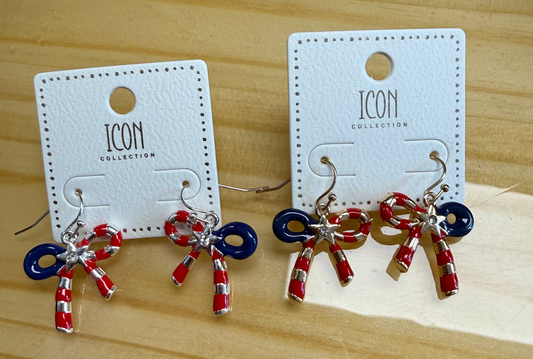 Patriotic Bow Earrings