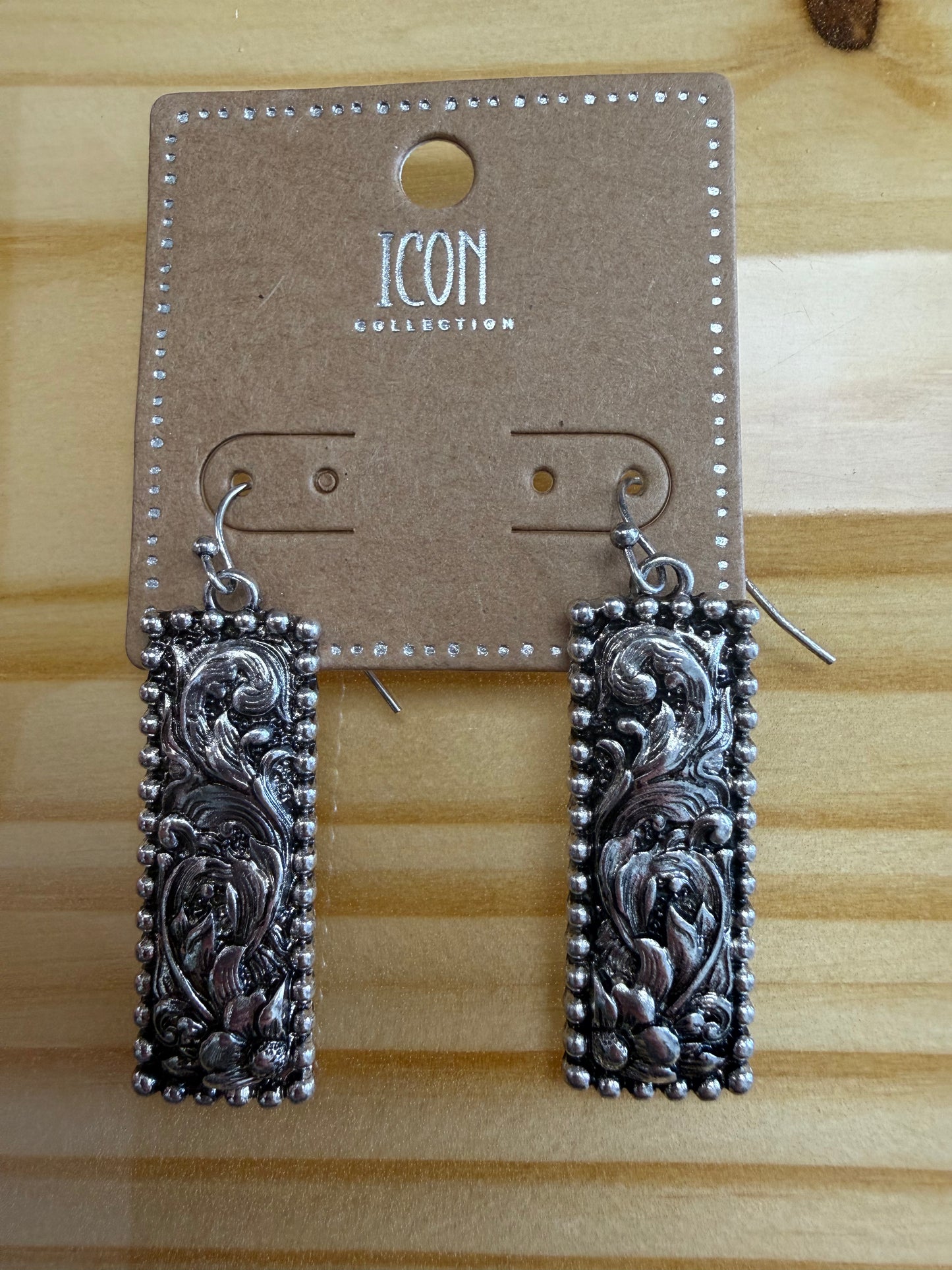 Silver Prairie Tooled Earrings