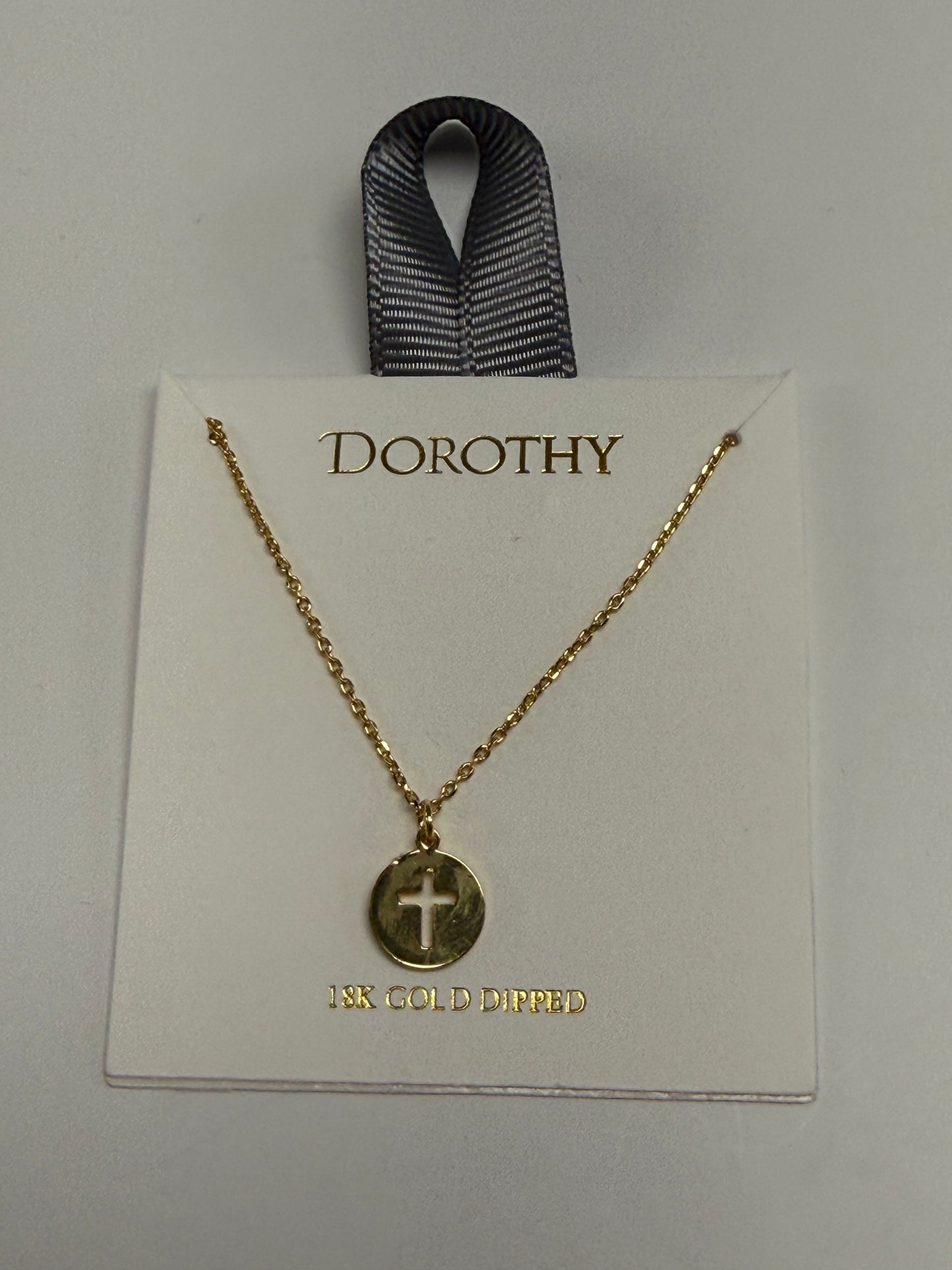 Golden Cutout Cross Necklace