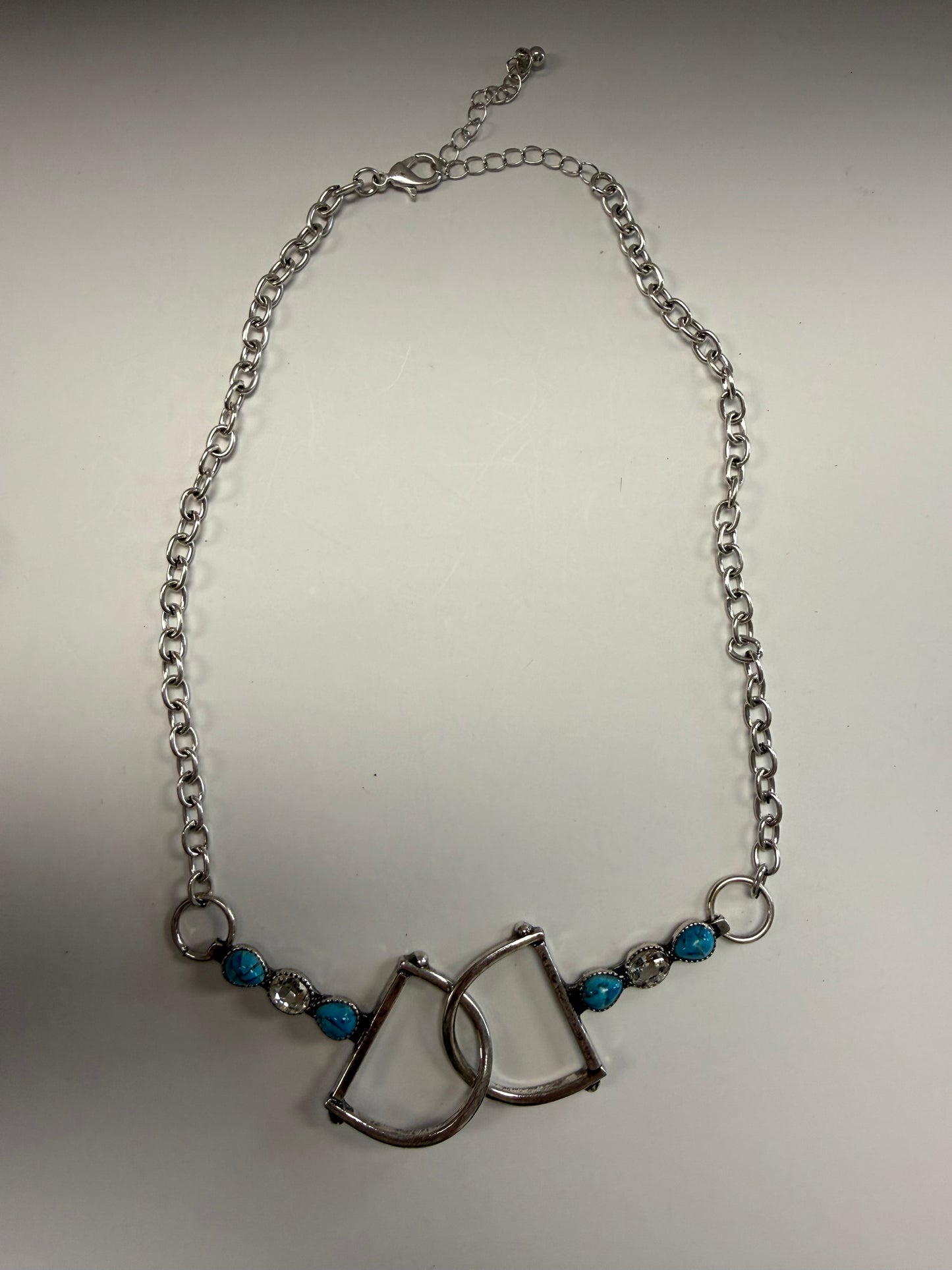 Double Stirrup Turquoise Necklace