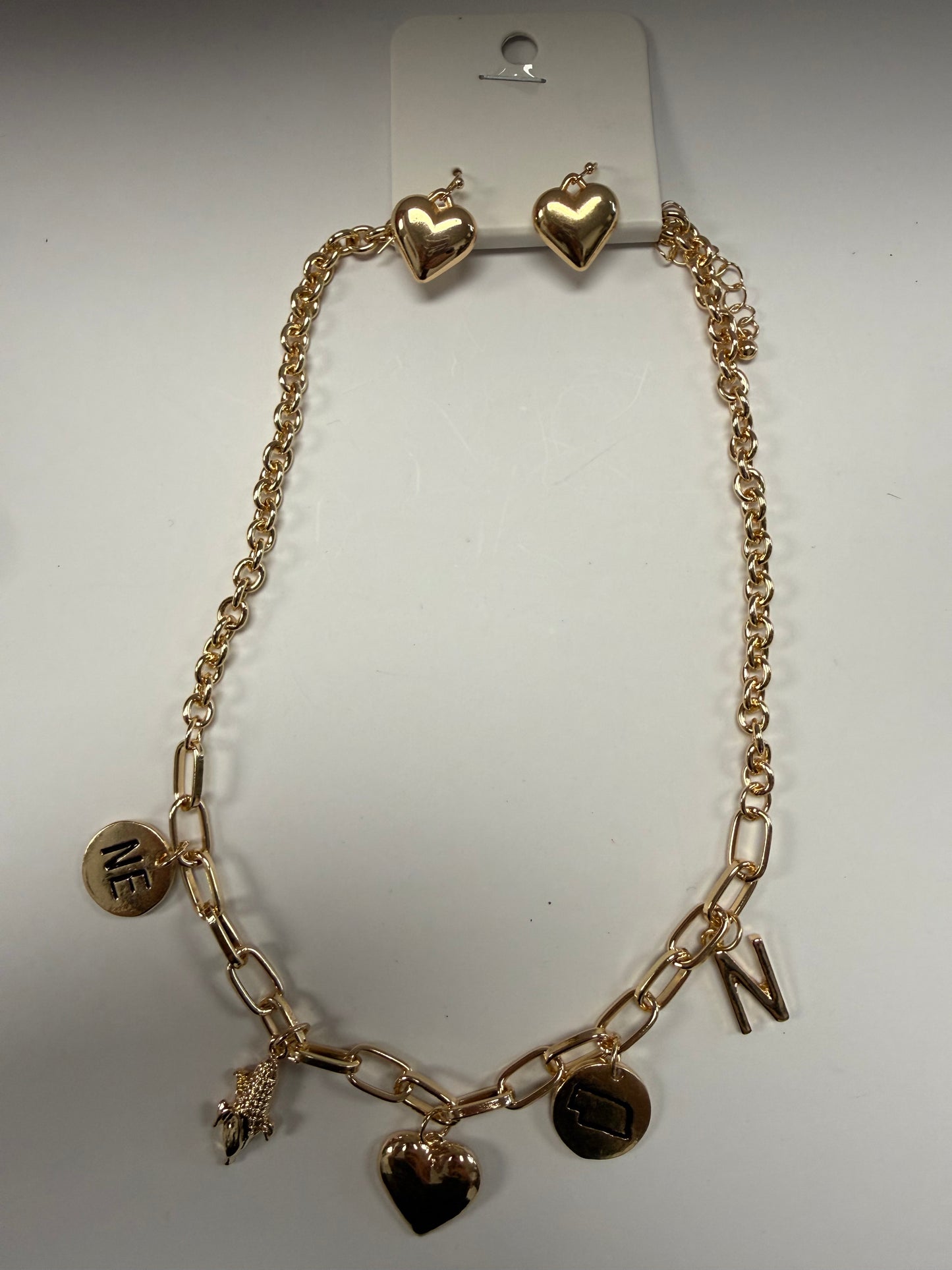 Good Luck Nebraska Necklace & Earring Set