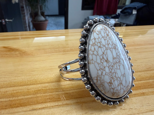 Faux White Turquoise Large Cuff