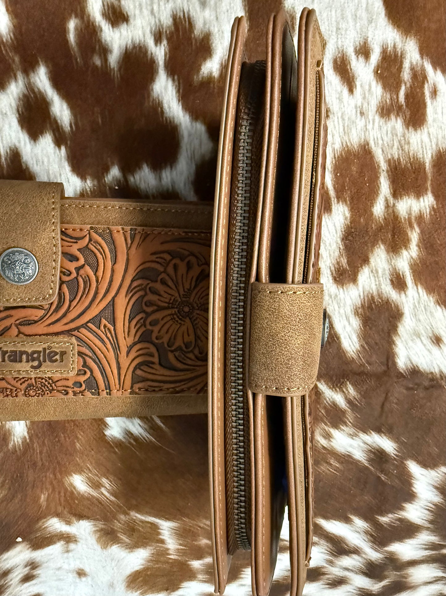 Wrangler Western Floral Tooled RFID Wallet