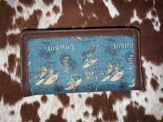 Wrangler Vintage Retro Cowboy Cool Print Wallet