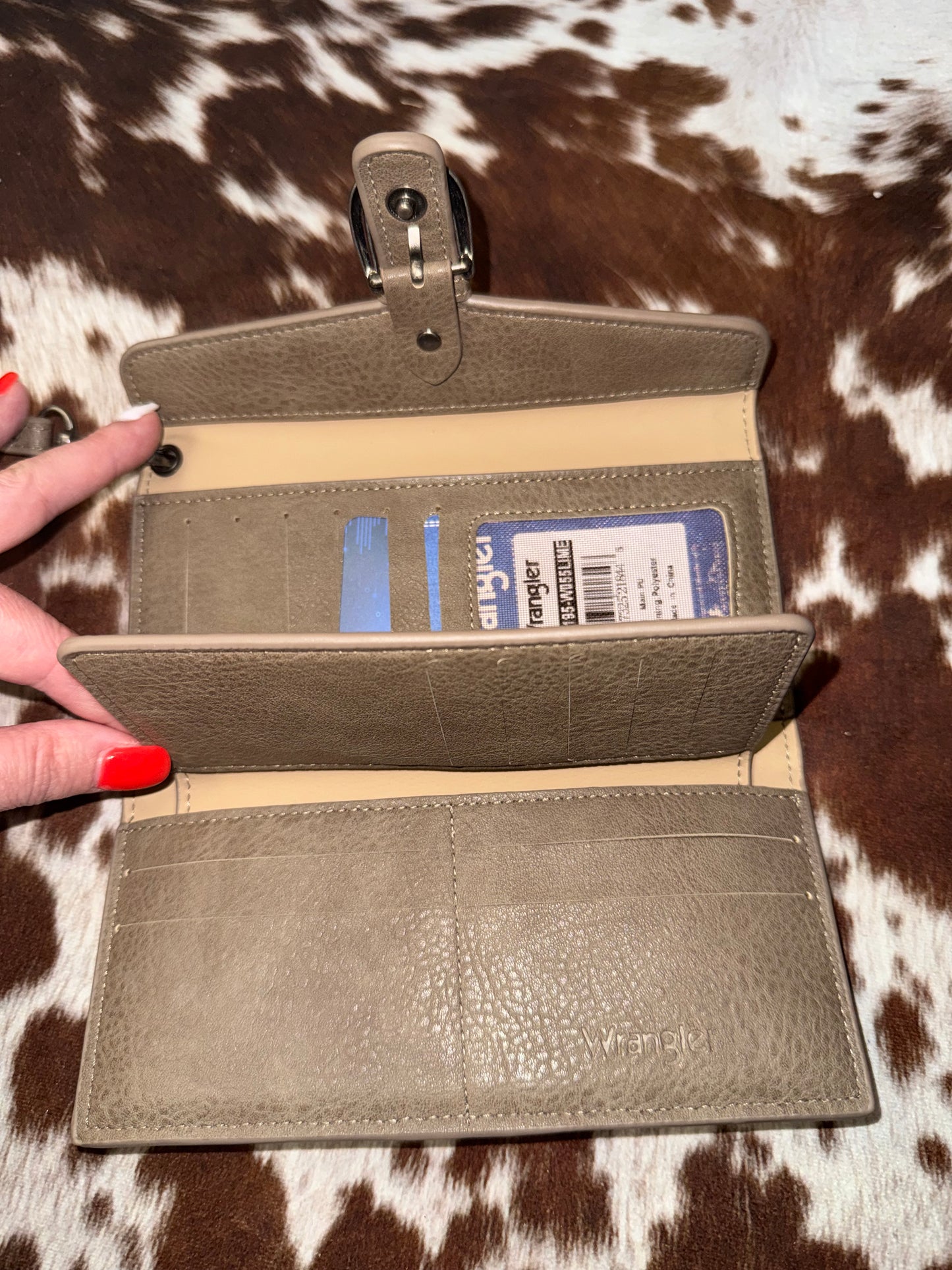 Wrangler Western Tri-fold RFID Wallet/Wristlet With Detachable Credit Card Holder