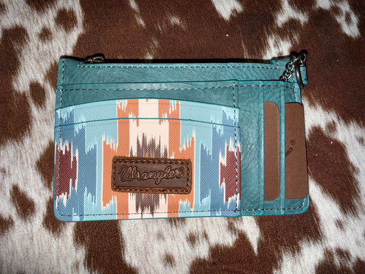 Wrangler Aztec Print Key Chain Wristlet Card Wallet