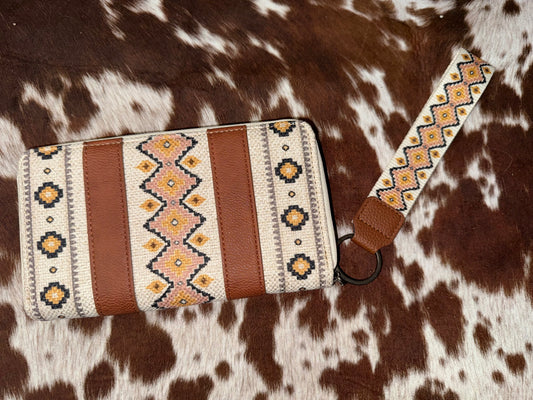 Wrangler Southwestern Art Print Wallet Coffee