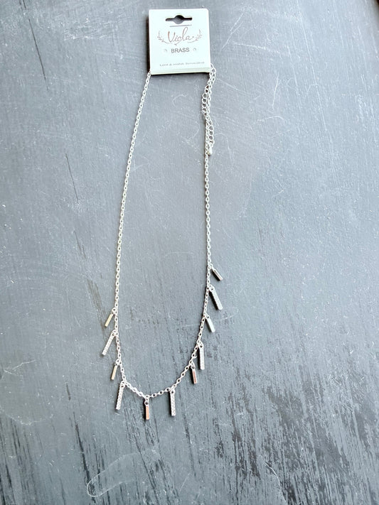Silver Fringe Necklace