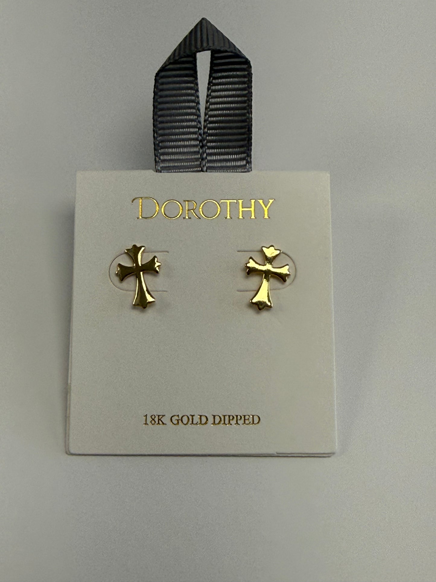 Gilded Grace Cross Stud Earrings