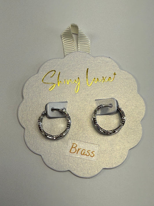 Silver Textured Hoop Earrings