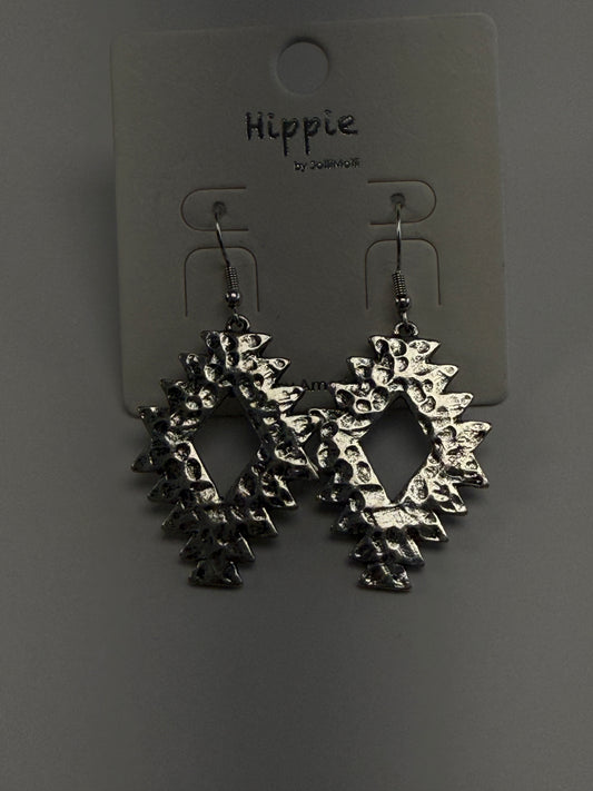 Silver Southwestern Diamond Earrings