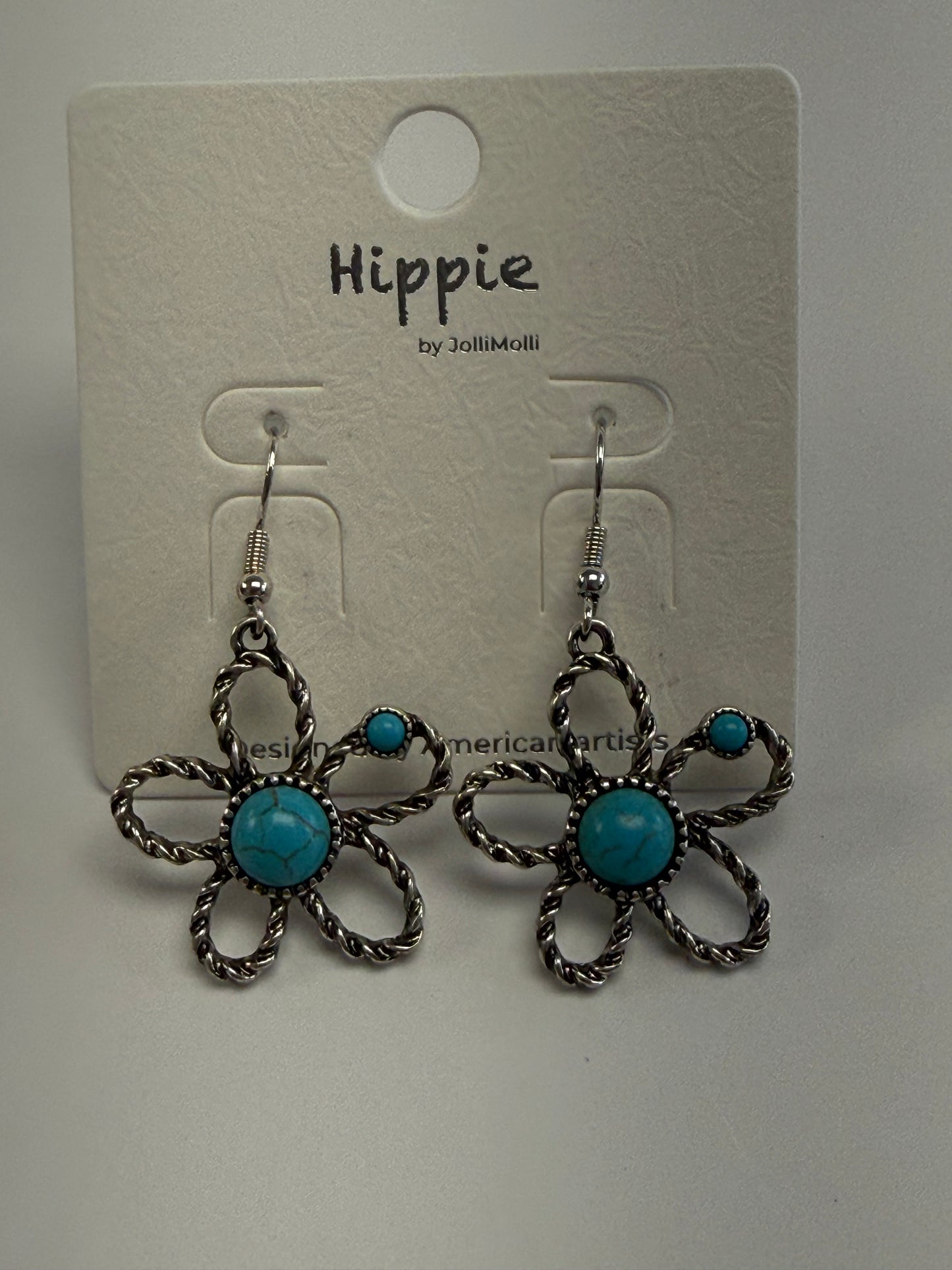 Turquoise Wildflower Drop Earrings