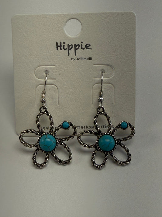 Turquoise Wildflower Drop Earrings