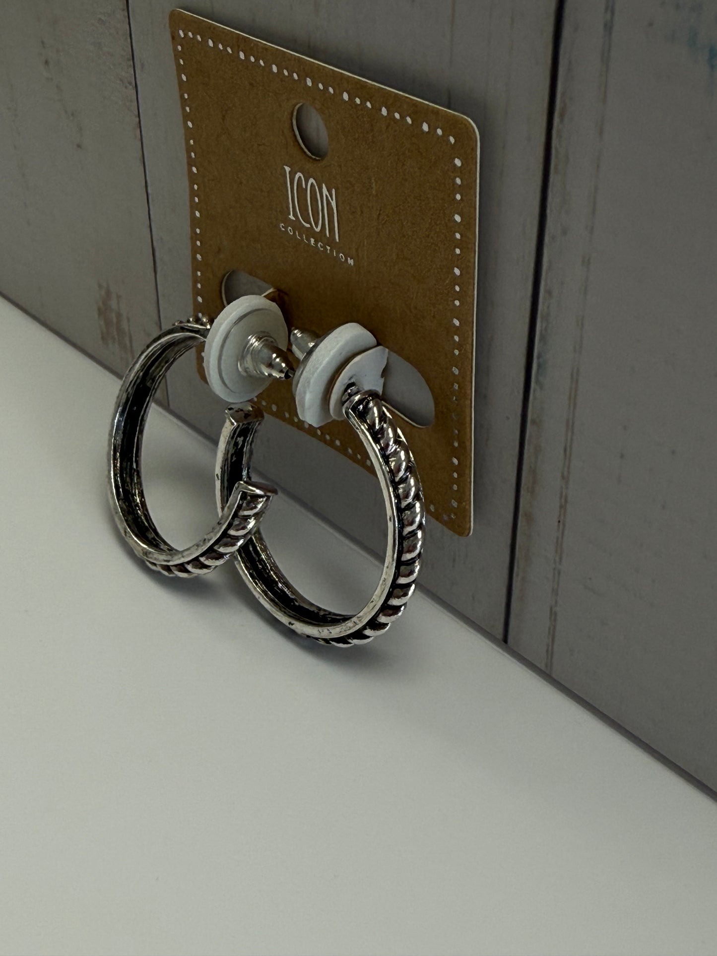 Silver Braided Western Hoop Earrings