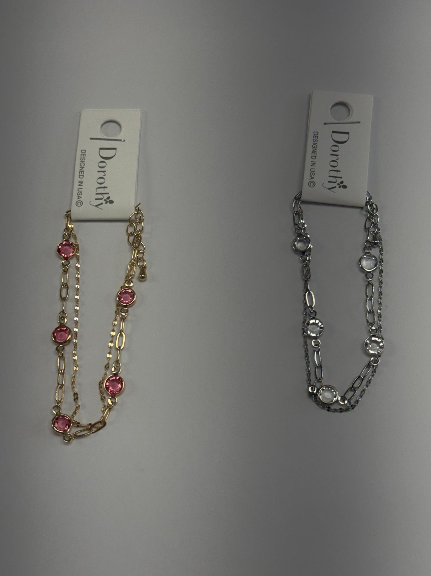 Layered Crystal Chain Bracelet
