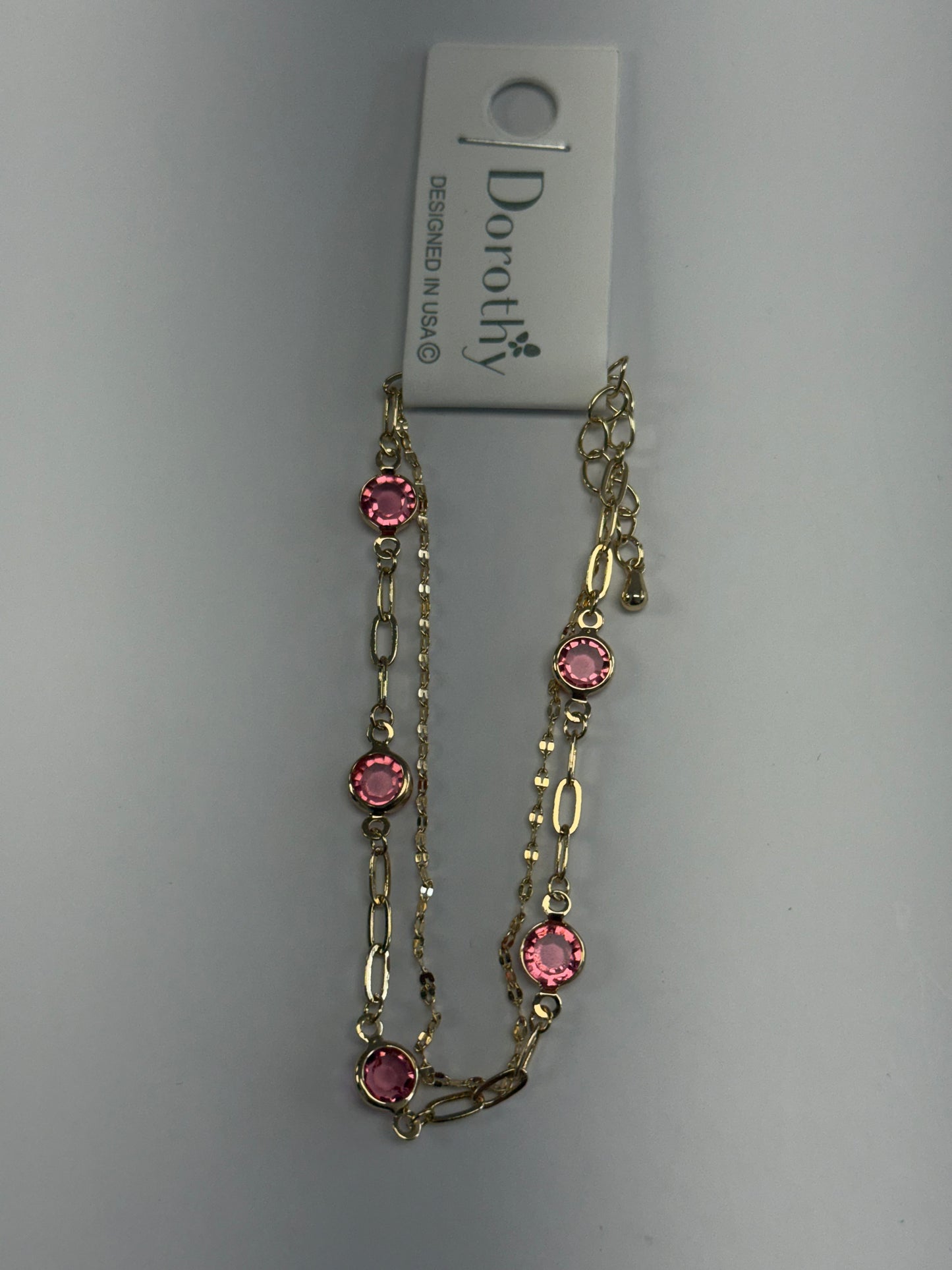 Layered Crystal Chain Bracelet