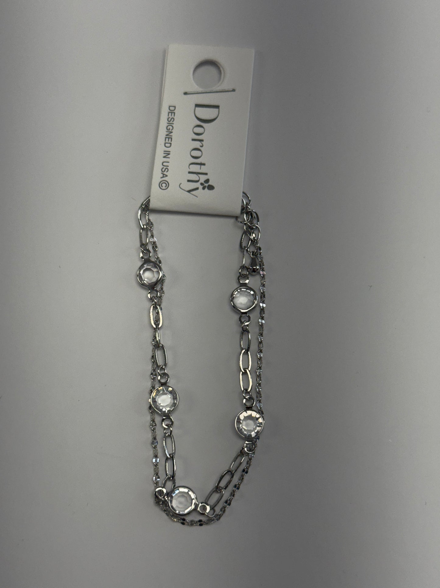 Layered Crystal Chain Bracelet