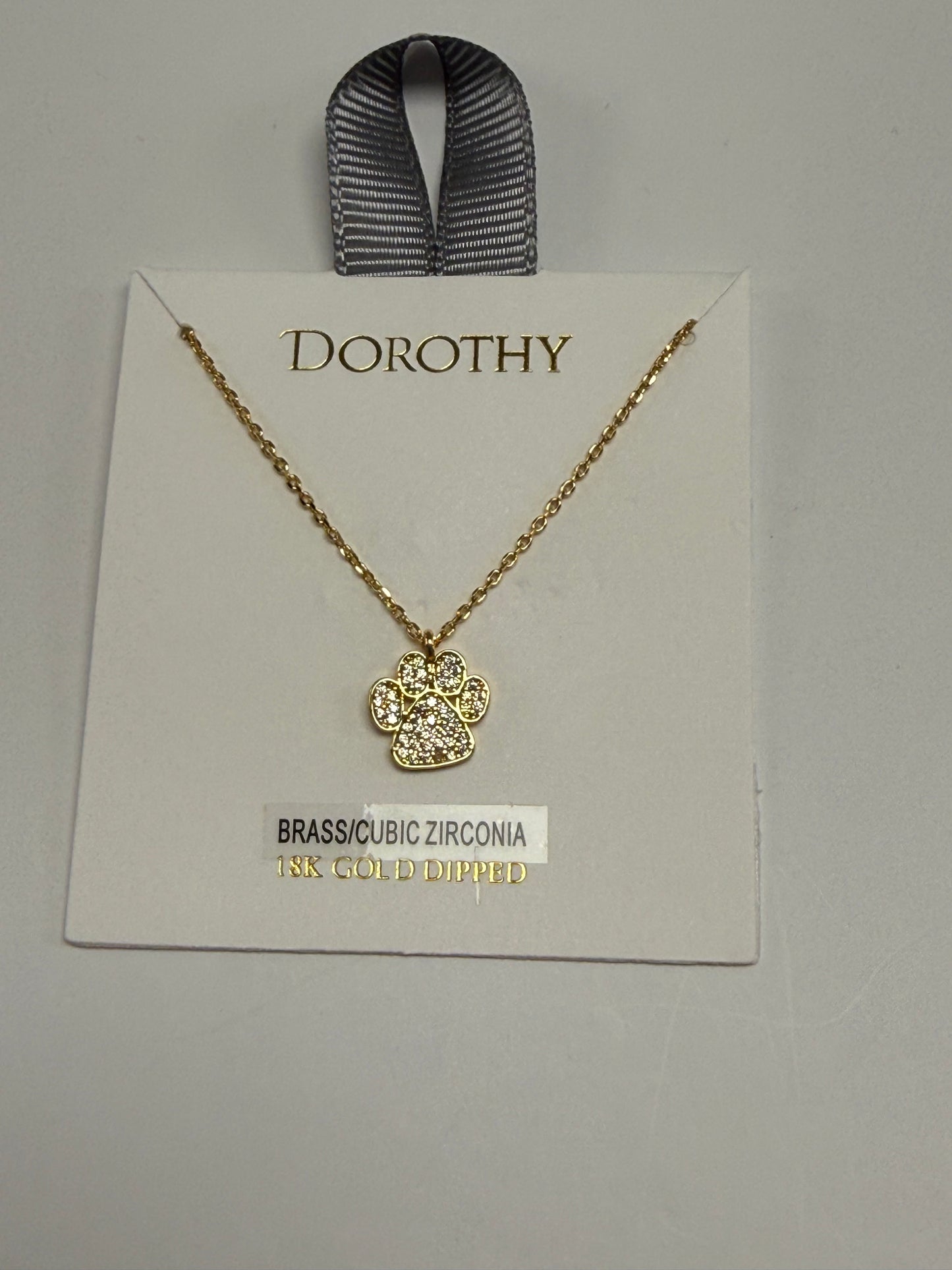 Golden Paw Print Necklace