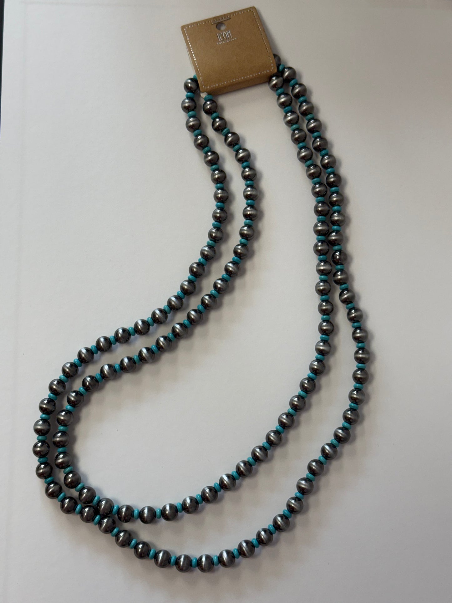 60-Inch Silver Bead Necklace
