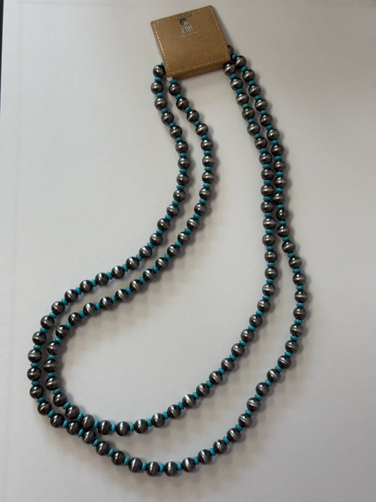 60-Inch Silver Bead Necklace