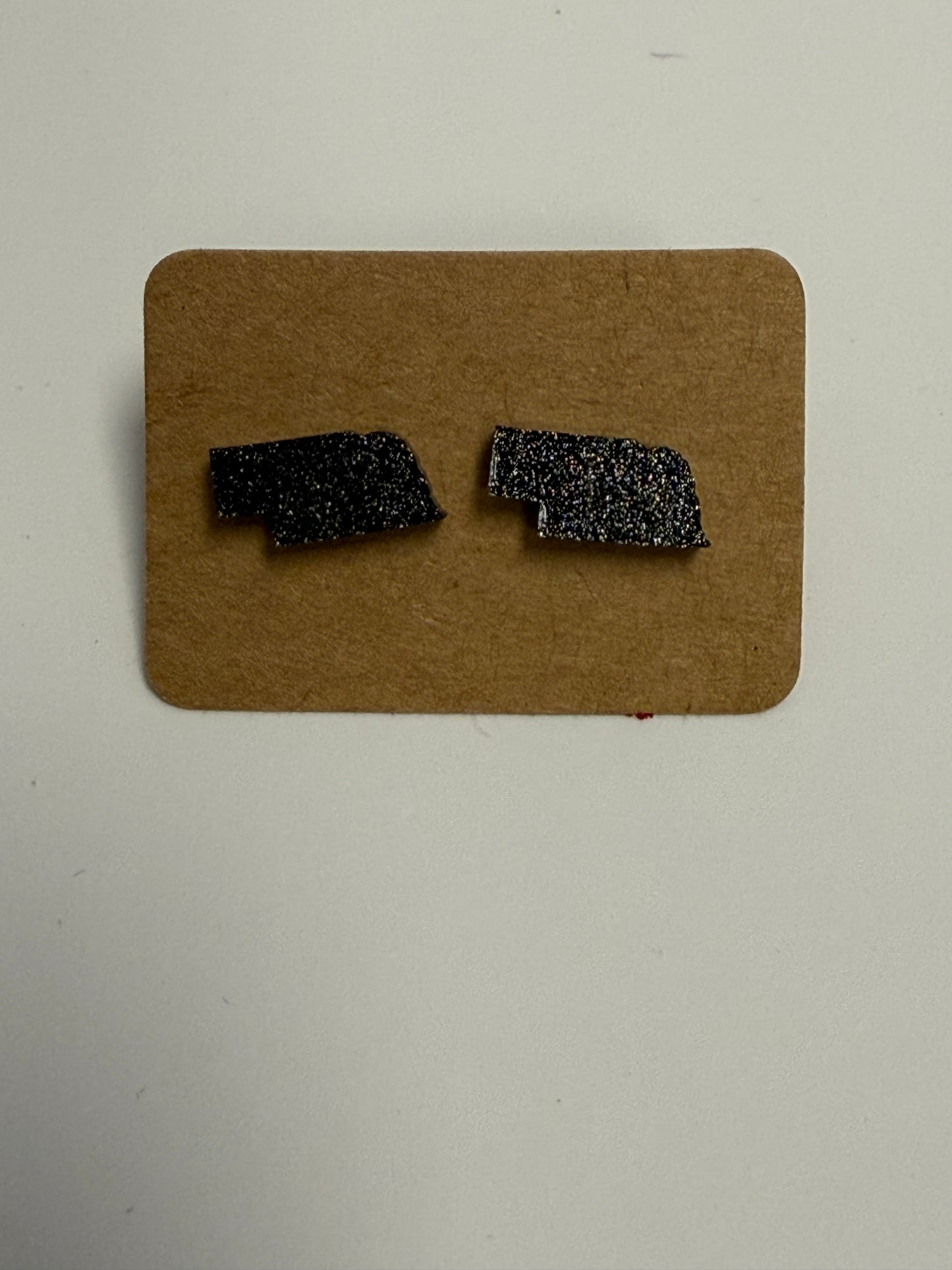 Nebraska Glitter Stud Earrings