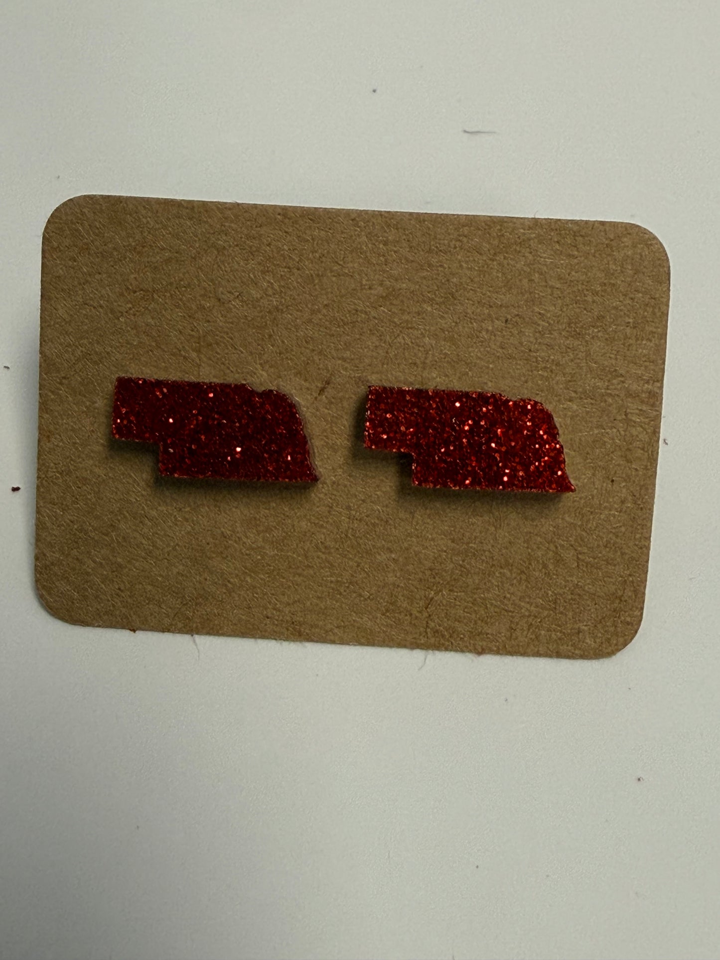 Nebraska Glitter Stud Earrings