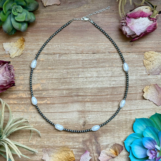 16” Freshwater Pearl Necklace – Sterling Silver