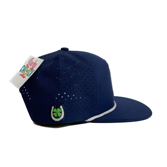 Lucky Polo Patch 7 Panel Hat with Rope - Navy