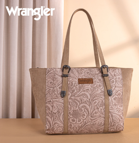 Wrangler Vintage Floral Printed Large Tote Bag - Khaki