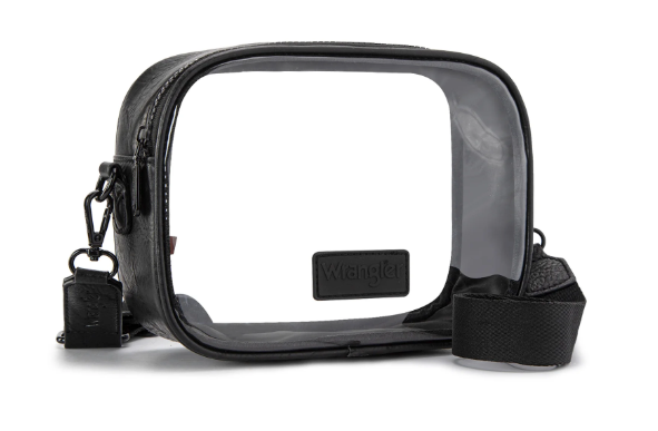 Wrangler Clear Crossbody Bag/Stadium Bag - Black