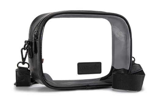 Wrangler Clear Crossbody Bag/Stadium Bag - Black