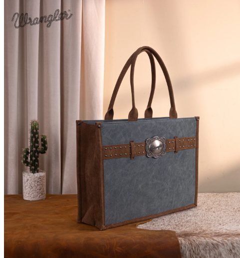 Wrangler Buckle Concealed Carry Large Tote-Jean