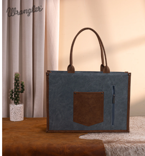 Wrangler Buckle Concealed Carry Large Tote-Jean