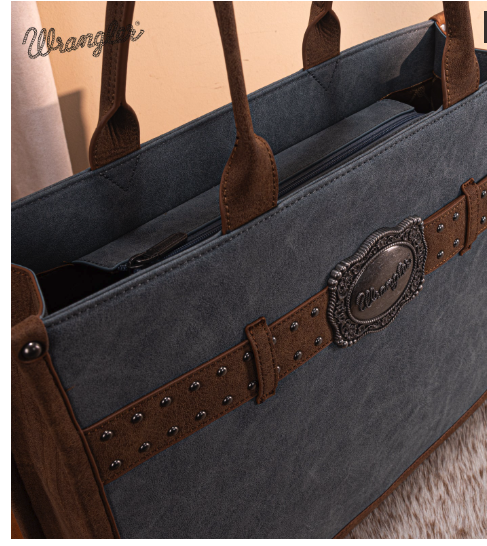 Wrangler Buckle Concealed Carry Large Tote-Jean