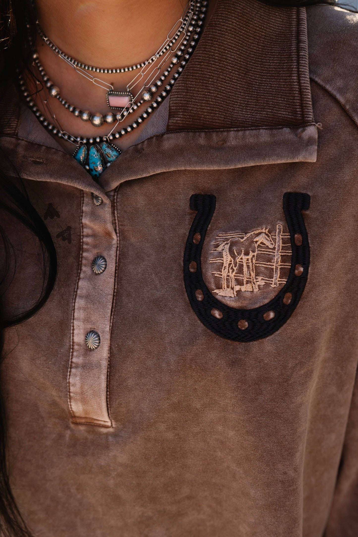 ROWEL 'EM UP PULLOVER *CHOC
