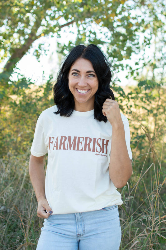 Western 'Farmerish' Women's Cream Graphic Tee