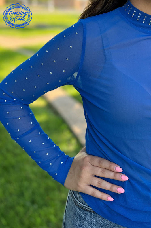 Rhinestone Rebel Mesh Top
