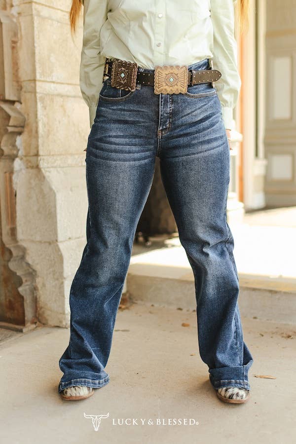 Mid Wash Mid Rise Trouser Jeans (33.5in Inseam)