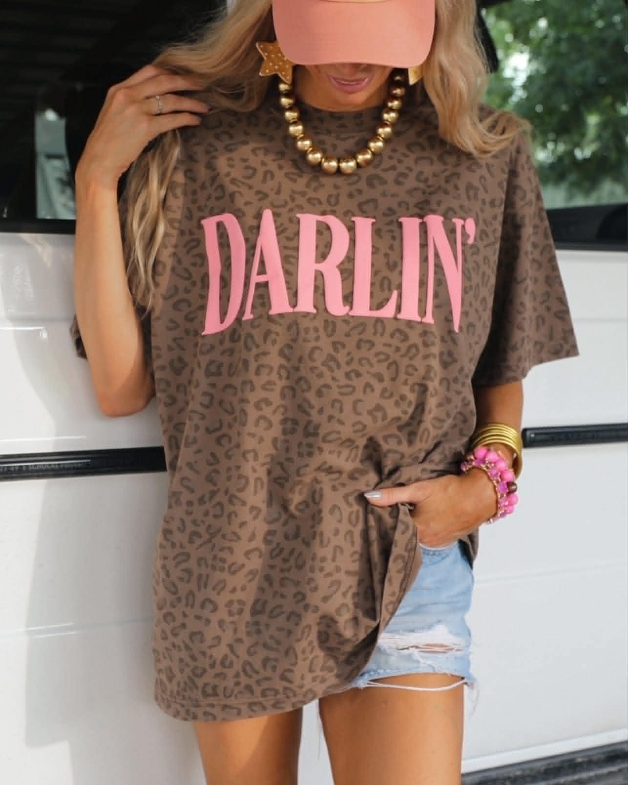 Darlin Leopard Graphic Tee
