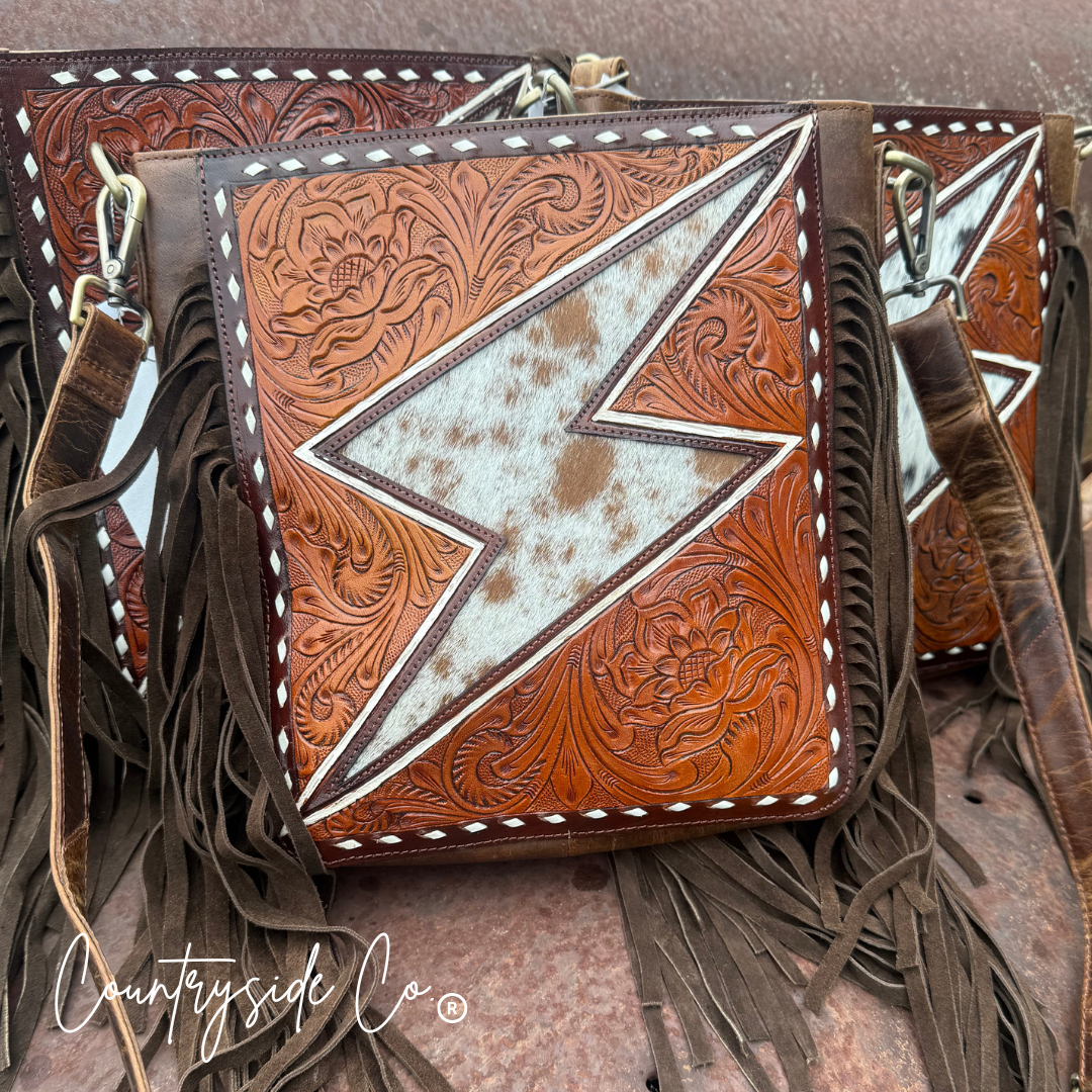 Bronco Tooled Leather Bolt Purse Limited Edition