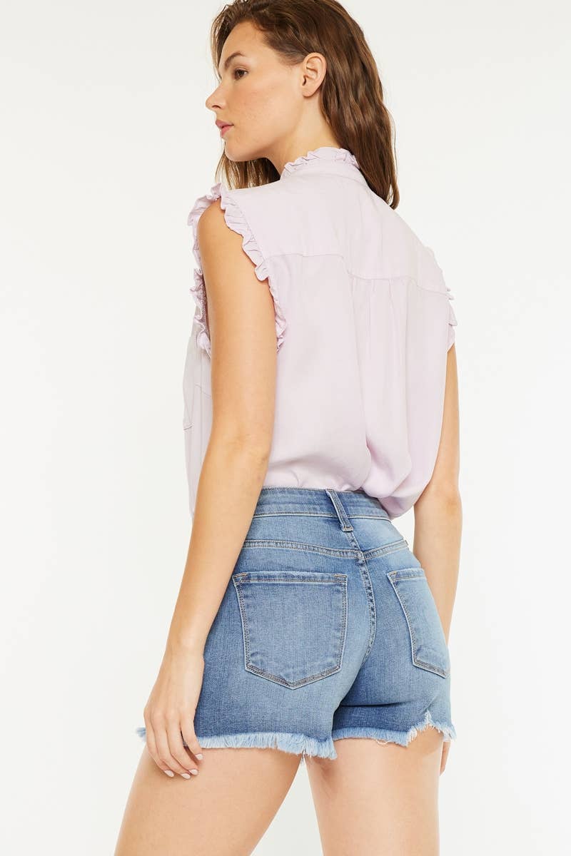 MID RISE DENIM SHORTS-KC20079M