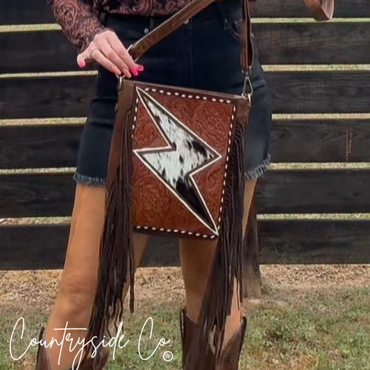 Bronco Tooled Leather Bolt Purse Limited Edition