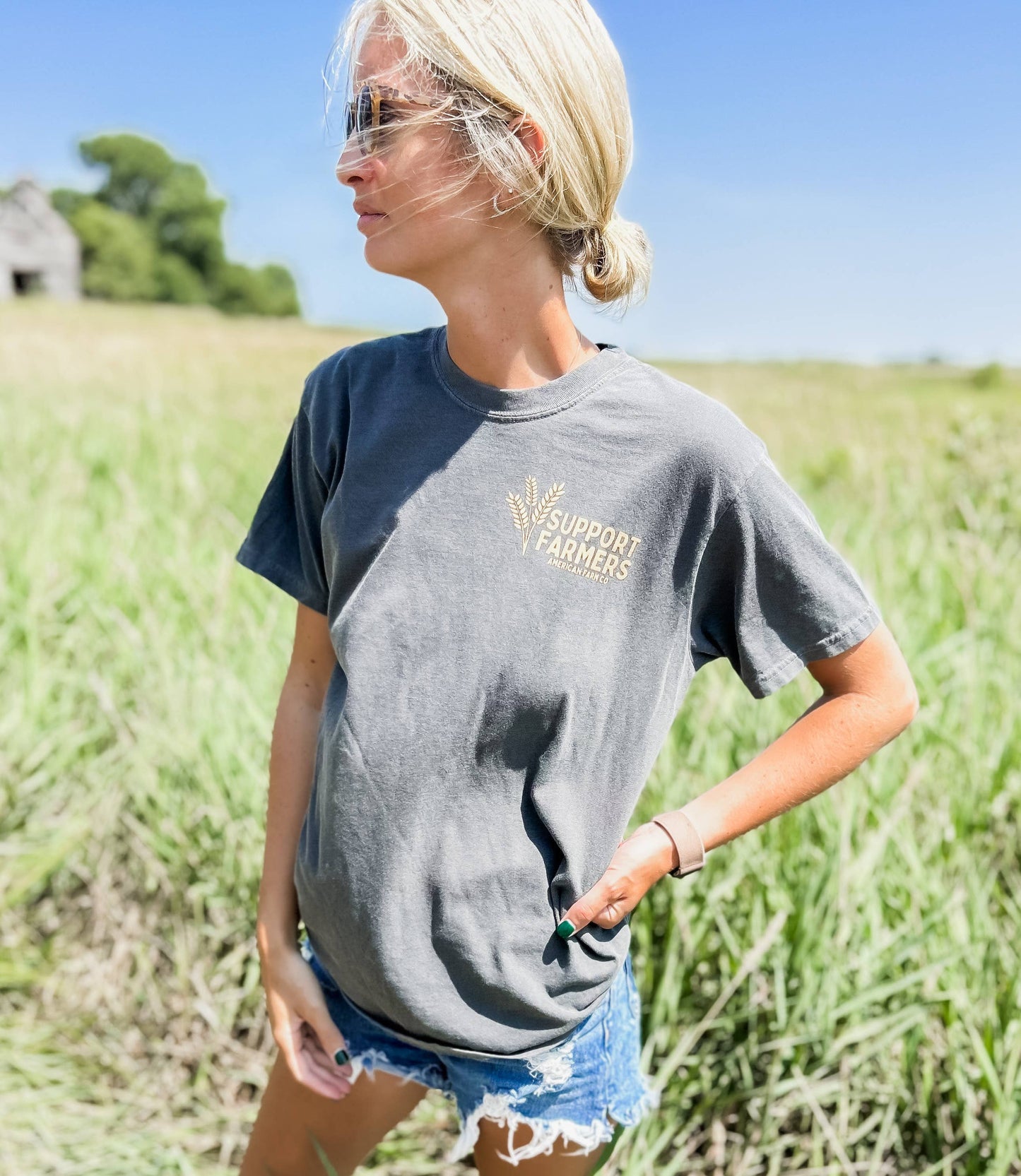 Western ‘Support Farmers’ Wheat Unisex Graphic Tee