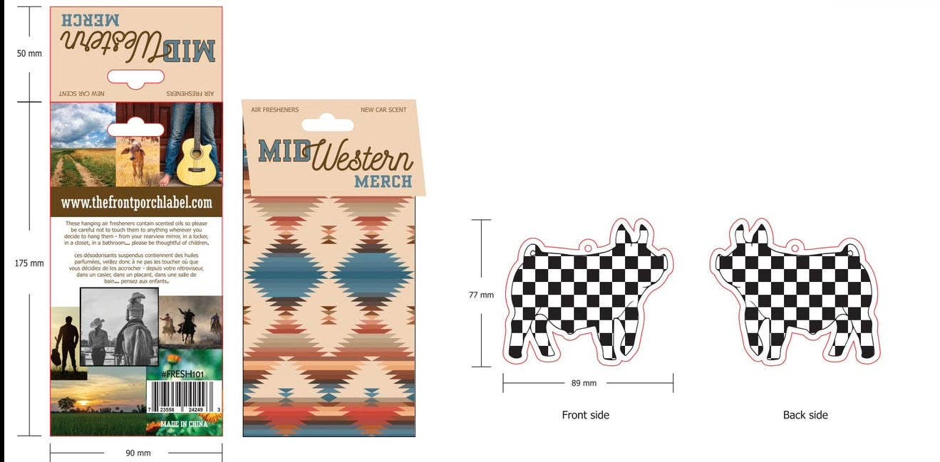 Checkerboard Show Pig Air Freshener