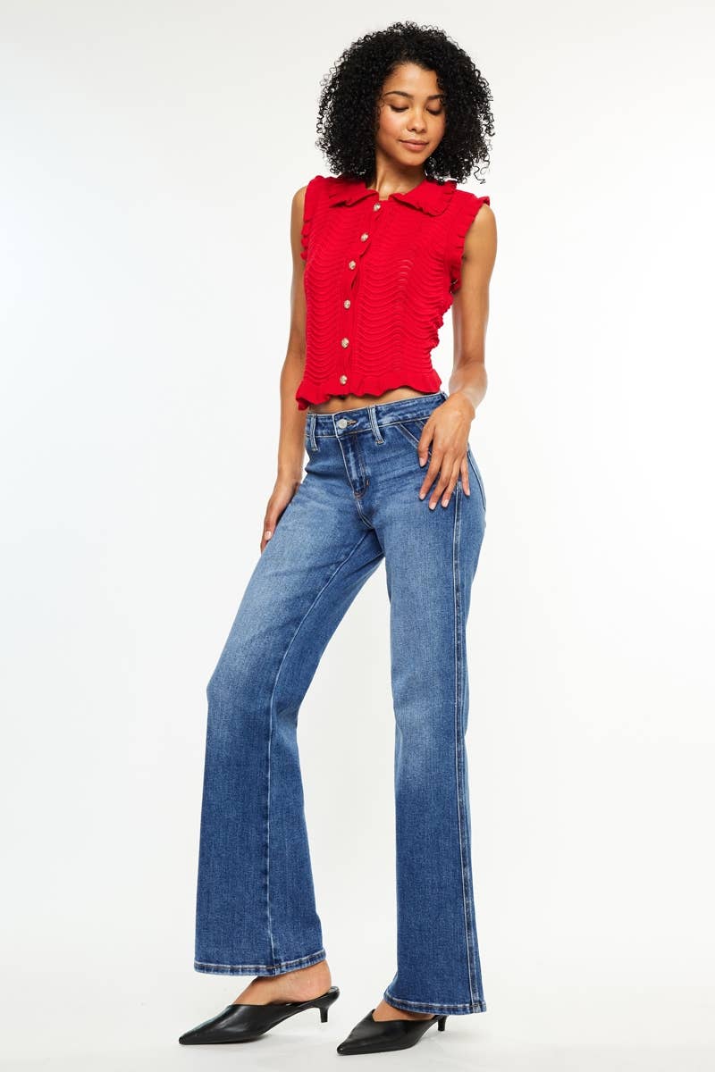 KanCan MID RISE WIDE FLARE JEANS-KC9449M-PT