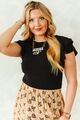 Black Ruffle Sleeve Top