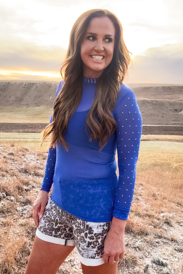 Rhinestone Rebel Mesh Top